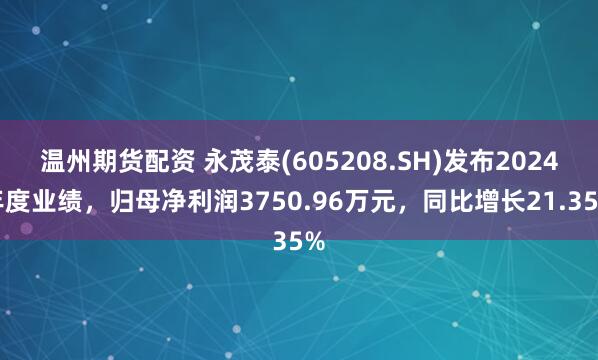 温州期货配资 永茂泰(605208.SH)发布2024年度业绩，归母净利润3750.96万元，同比增长21.35%