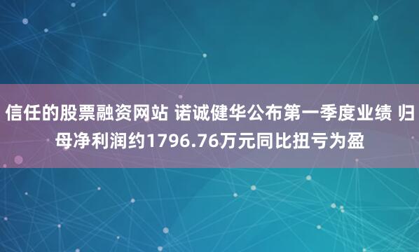 信任的股票融资网站 诺诚健华公布第一季度业绩 归母净利润约1796.76万元同比扭亏为盈