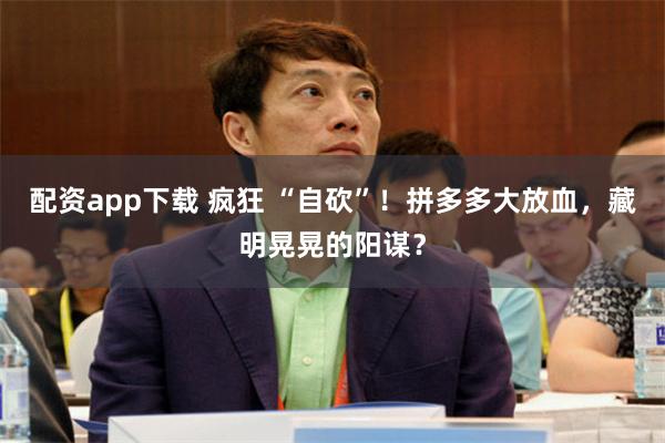配资app下载 疯狂 “自砍”！拼多多大放血，藏明晃晃的阳谋？