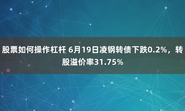 股票如何操作杠杆 6月19日凌钢转债下跌0.2%，转股溢价率31.75%